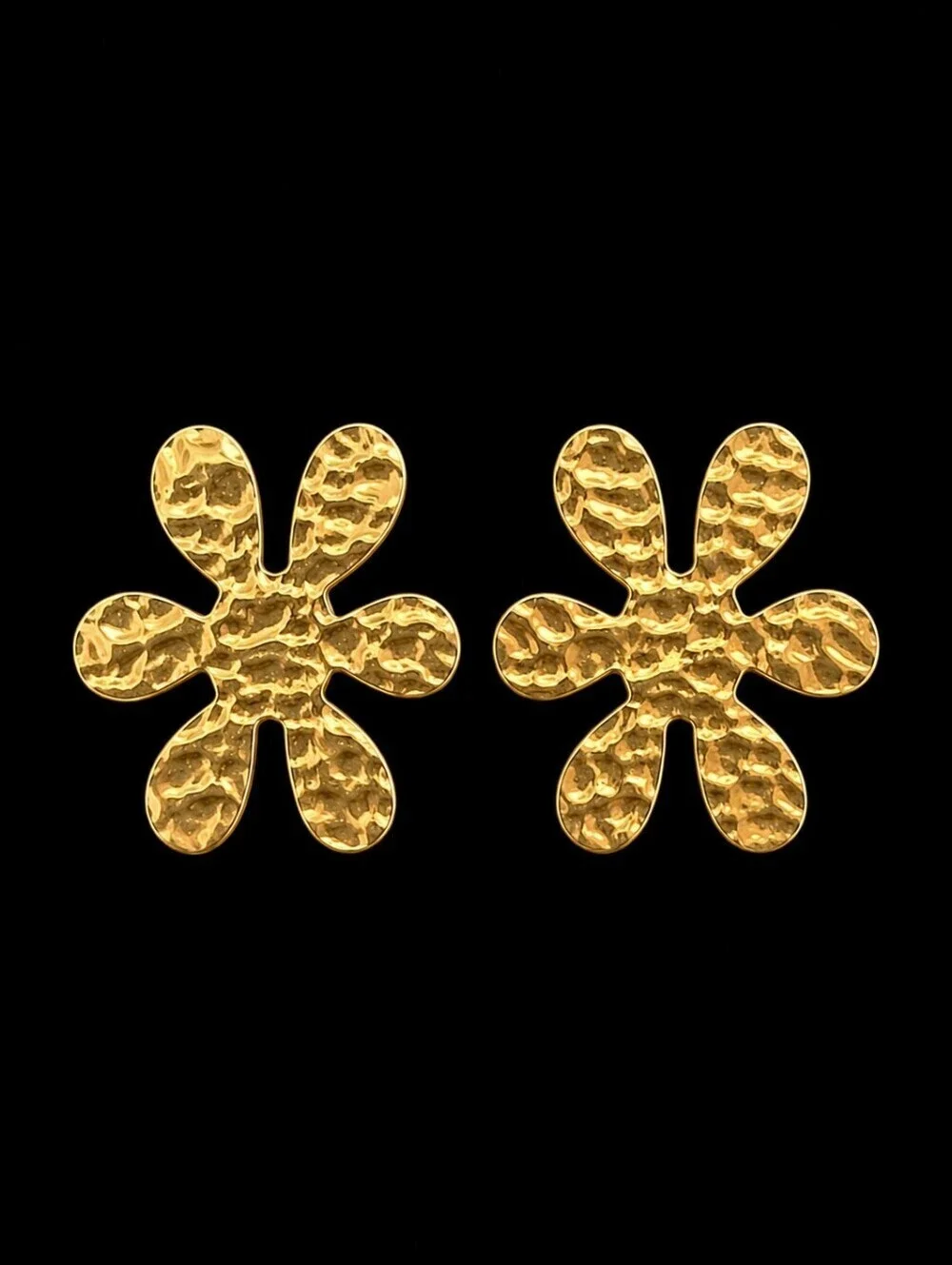 3/$30 Hammered Goldtone Flower Post Earrings